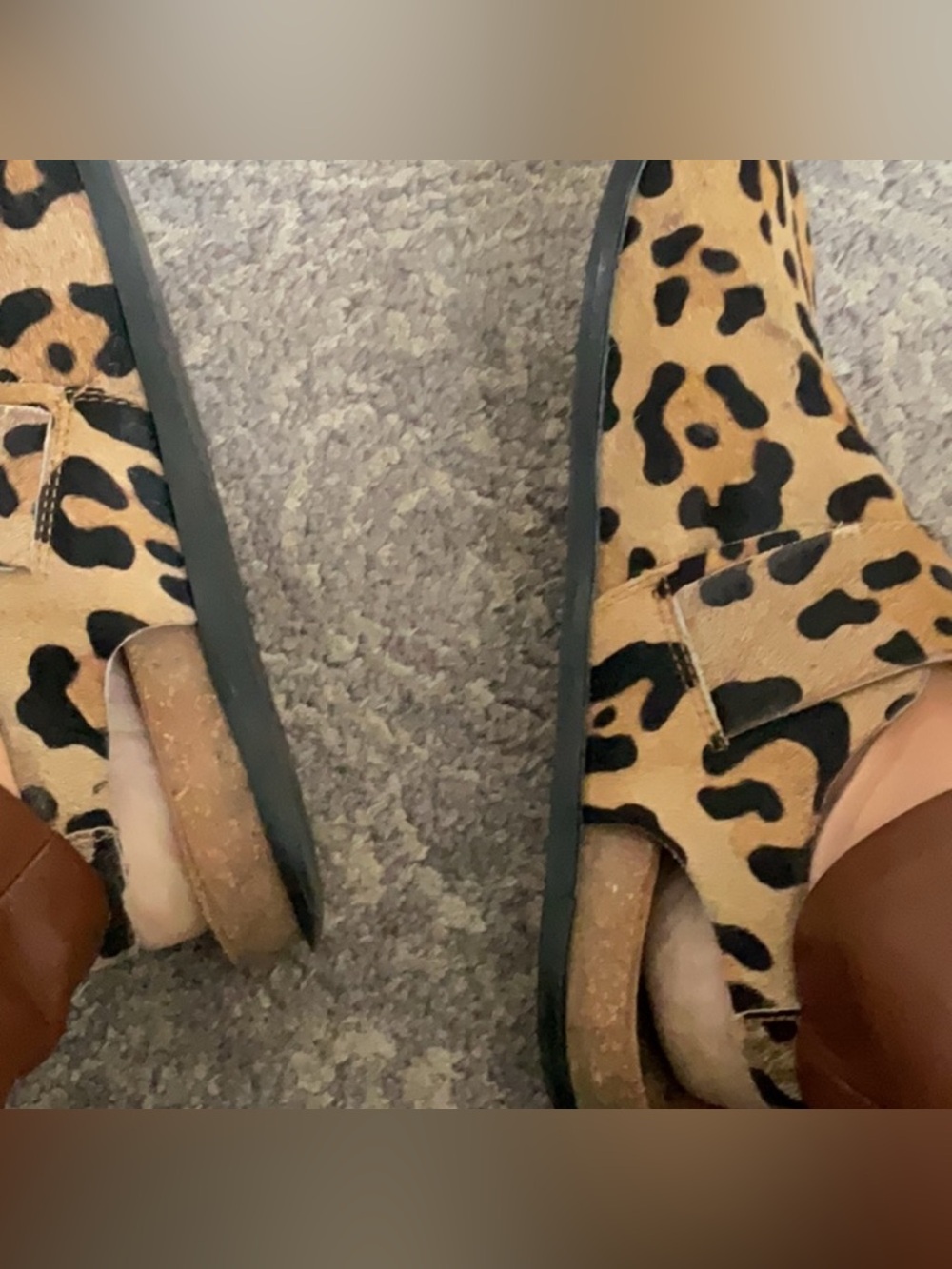 Free People Leopard Print Slingback Mules in Tan and Black - Picture 7 of 11